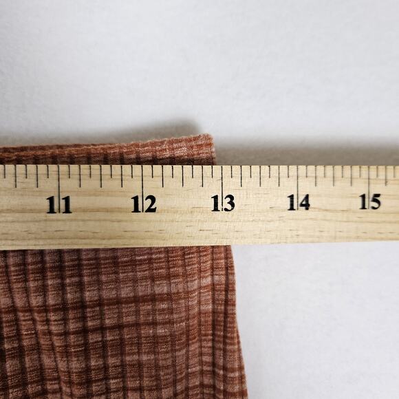 Reformation Jeans Joan Midi Skirt Ribbed Rust Side Slit Stretch Pencil Maxi S - Picture 11 of 14